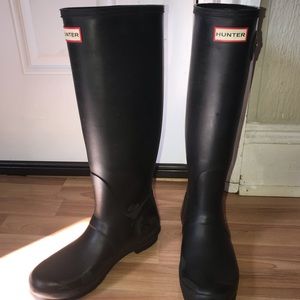 HUNTER Womens Original Tall Black Rainboots